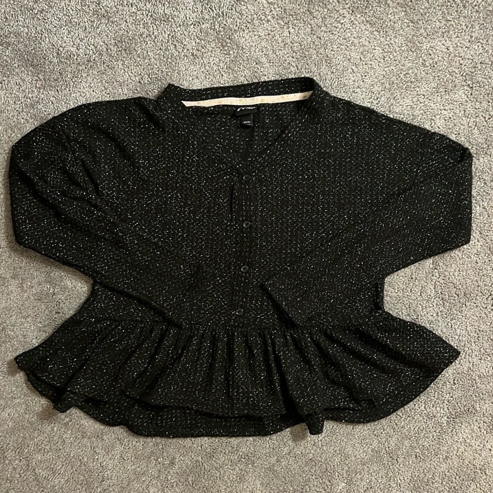 Art Class sparkly black ruffle sweater
